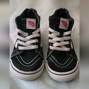 Vans Toddler Sk8-Hi Zip Shoe 9.5 Black/White